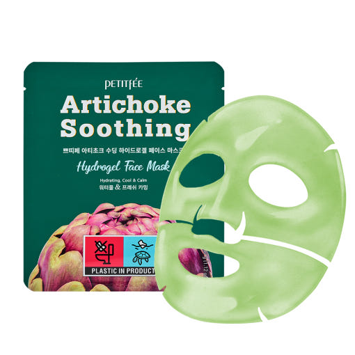 Artichoke Soothing Hydrogel Face Mask 32g X 5ea, PETITFEE PETITFEE Jelly Sheet Mask