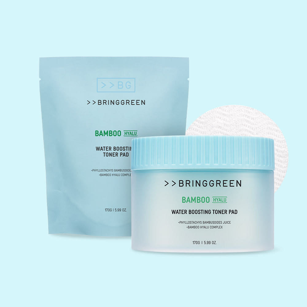 Bamboo Hyalu Water Boosting Toner Pad Set 170g/80pads + 170g/80pads(Refill), BRINGGREEN BRINGGREEN Toner Pad