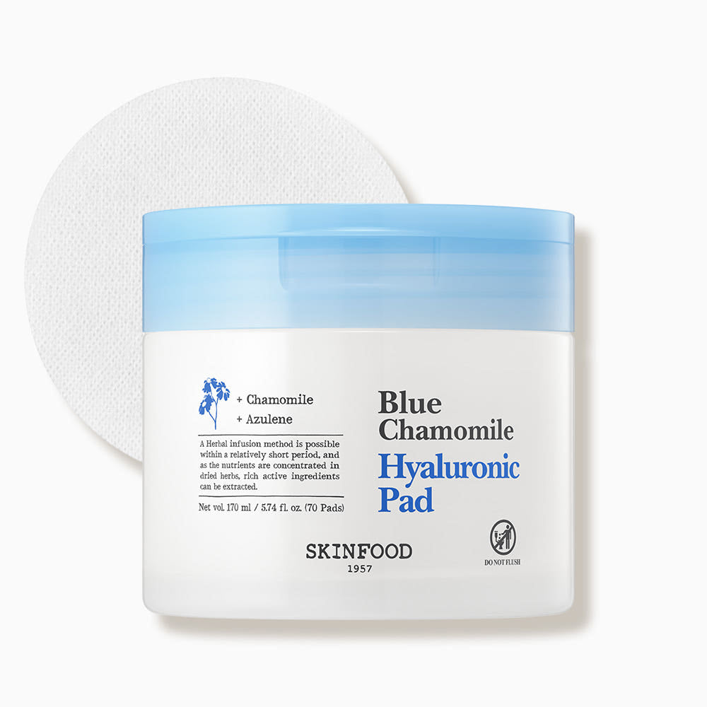 Blue Chamomile Hyaluronic Pad 170ml/70ea, SKINFOOD SKINFOOD Toner Pad