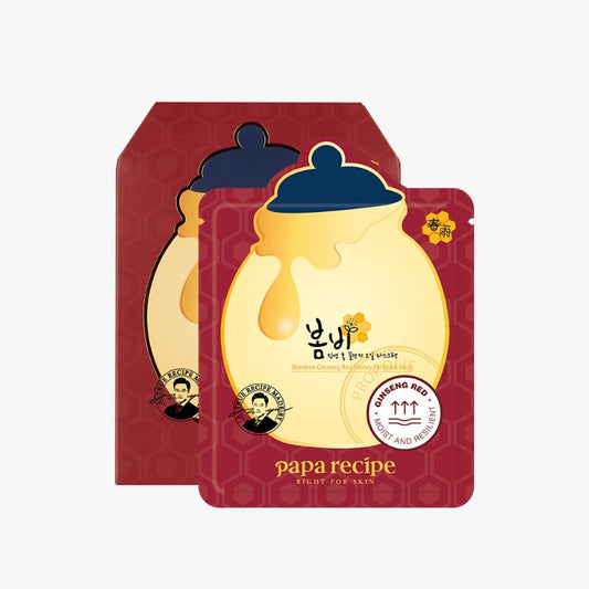 Bombee Ginseng Red Honey Oil Mask Pack Set 20g x 10 pcs, papa recipe papa recipe Treatment Mask