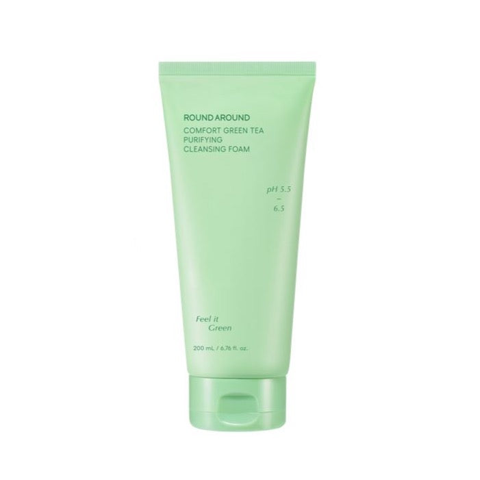 Comfort Green Tea Purifying Cleansing Foam 200ml, Round Around ROUND AROUND Cleansing Foam