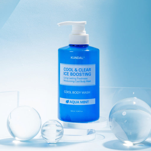 Cool & Clear Ice Boosting Cool Body Wash 500ml #Aqua Mint, KUNDAL-1
