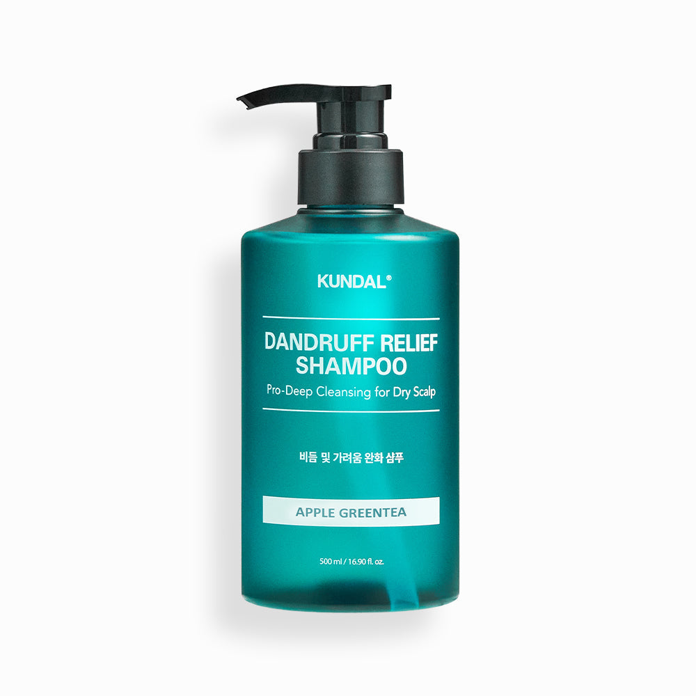 DANDRUFF RELIEF SHAMPOO Pro-Deep Cleansing for Dry Scalp 500ml #APPLE GREENTEA, KUNDAL-1