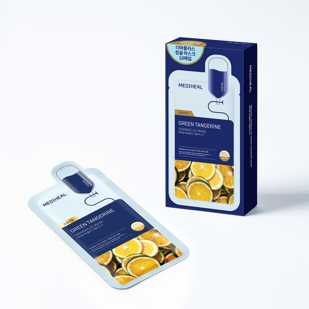 Dermaplus Green Tangerine Mask 22ml X 10ea, MEDIHEAL