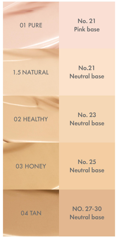 Dew Power Vegan Cushion SPF 50+ PA++++ SET 15g + 15g(Refill) (4 Colors), AMUSE AMUSE Cushion Foundation