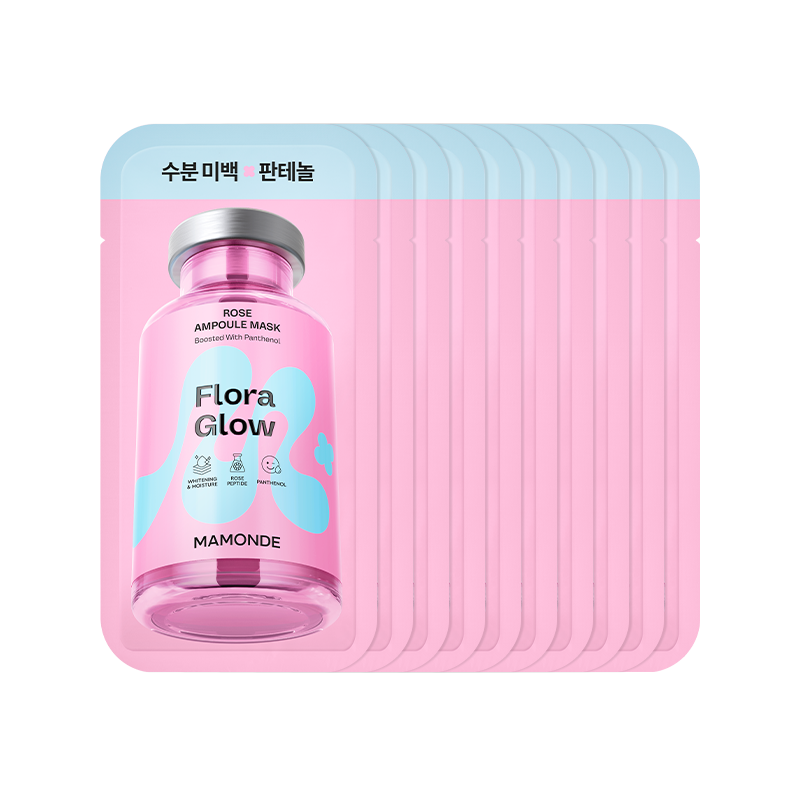 Flora Glow Rose Ampoule Mask 23ml X 10ea, Mamonde Mamonde Treatment Mask