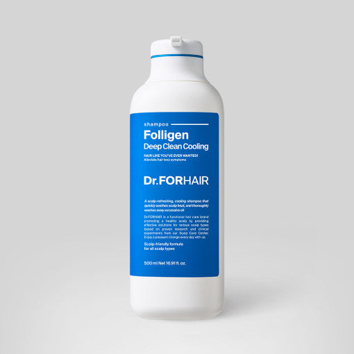 Folligen Deep Clean Cooling Shampoo 500ml, Dr.FORHAIR Dr.FORHAIR Shampoo