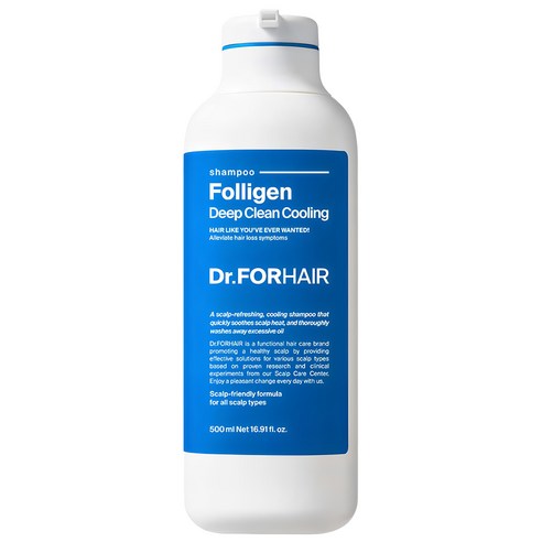 Folligen Deep Clean Cooling Shampoo 500ml, Dr.FORHAIR Dr.FORHAIR Shampoo