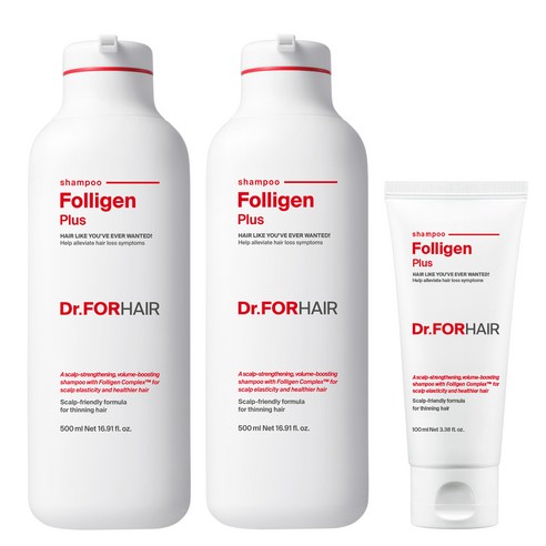 Folligen Plus Shampoo SET 500ml x 2P + 100ml, Dr.FORHAIR Dr.FORHAIR Shampoo