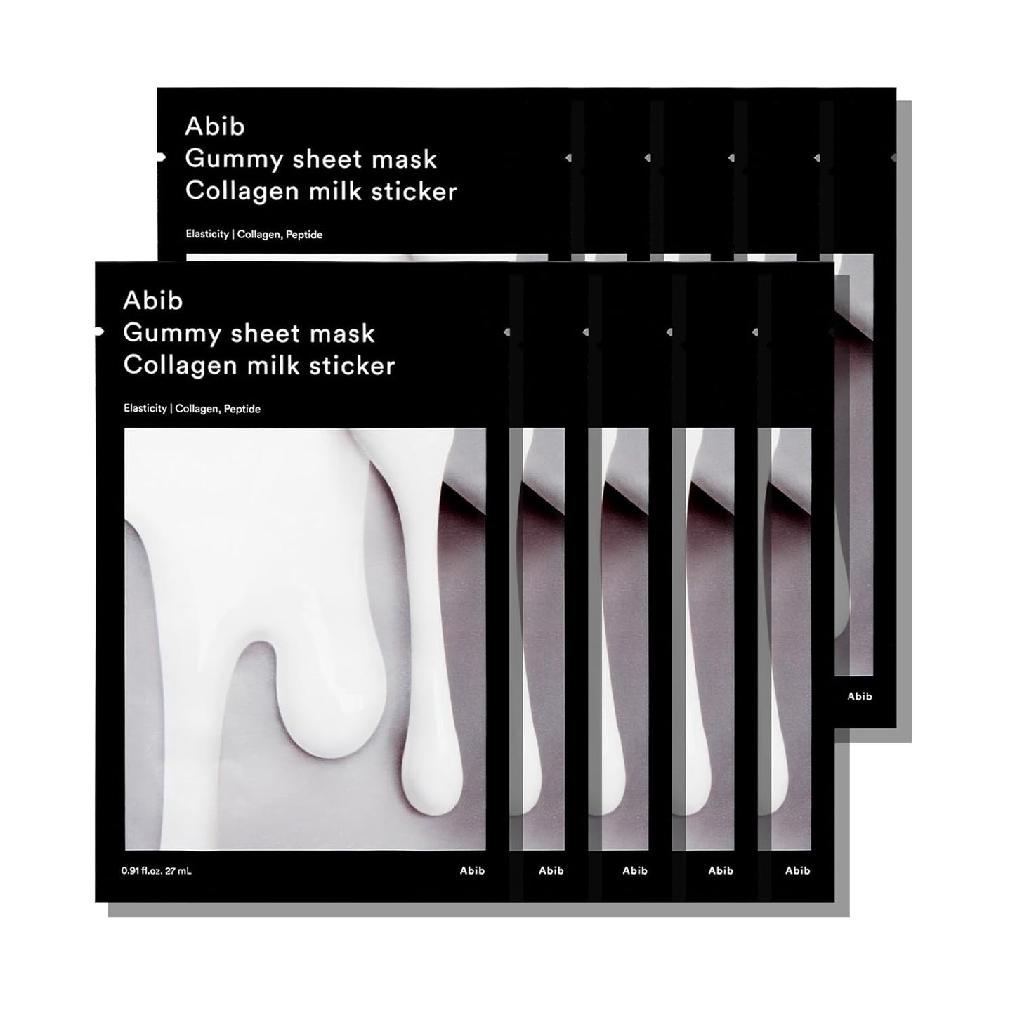 Gummy Sheet Mask Collagen Milk Sticker 27ml X 10ea, Abib Abib Sheet Mask