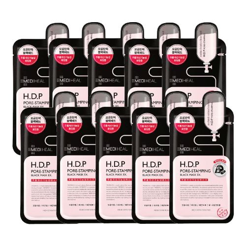 H.D.P Pore-Stamping Black Mask 24ml X 10ea, MEDIHEAL MEDIHEAL Sheet Mask