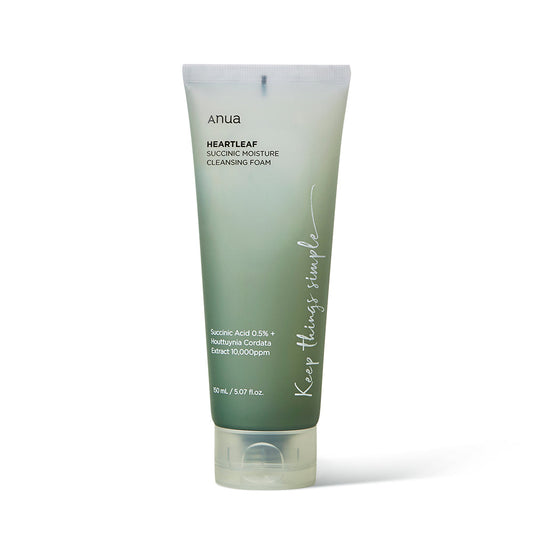 HEARTLEAF SUCCINIC MOISTURE CLEANSING FOAM 150ml, Anua Anua Cleansing Foam