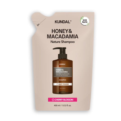 HONEY & MACADAMIA Nature Shampoo (Refill) 400ml #CHERRY BLOSSOM, KUNDAL