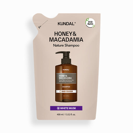 HONEY & MACADAMIA Nature Shampoo (Refill) 400ml #WHITE MUSK, KUNDAL