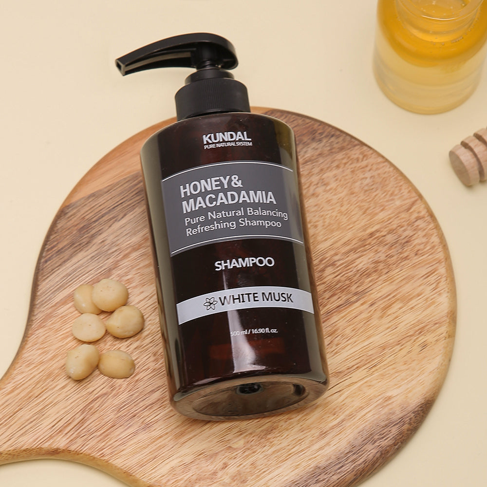 HONEY&MACADAMIA Pure Natural Balancing Refreshing Shampoo 500ml #WHITE MUSK, KUNDAL-1