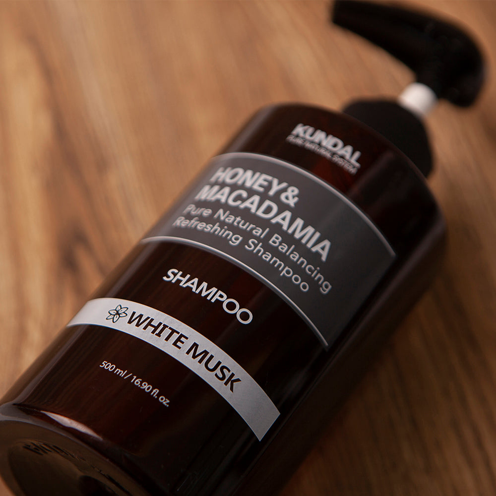 HONEY&MACADAMIA Pure Natural Balancing Refreshing Shampoo 500ml #WHITE MUSK, KUNDAL-1