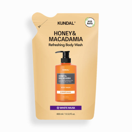 HONEY & MACADAMIA Refreshing Body Wash (Refill) 400ml #WHITE MUSK, KUNDAL