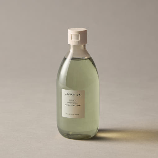 Inspirit Body Wash Basil & Bergamot 300ml, AROMATICA AROMATICA Body Wash