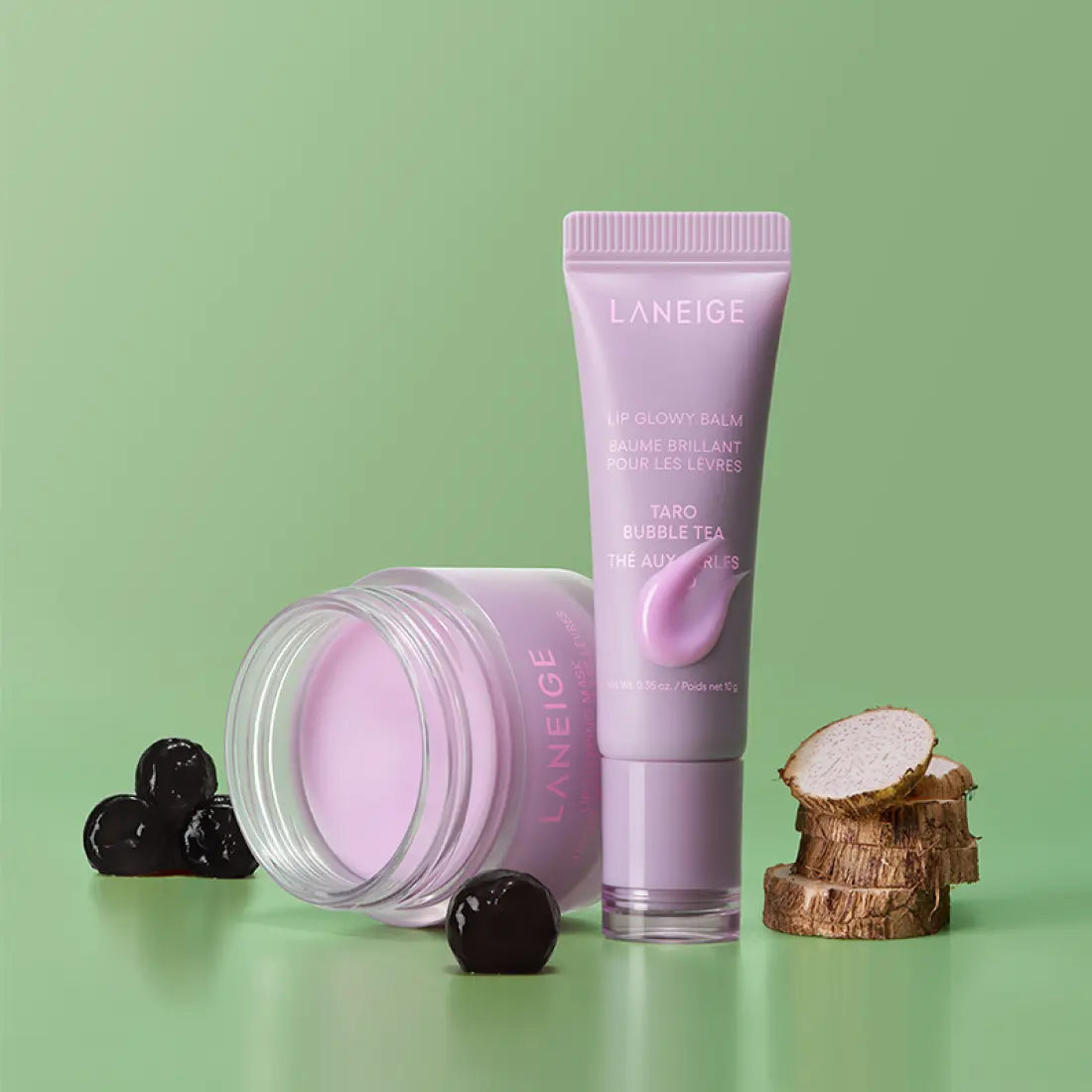 LIP GLOWY BALM 10ml #Taro Bubble Tea, LANEIGE-1