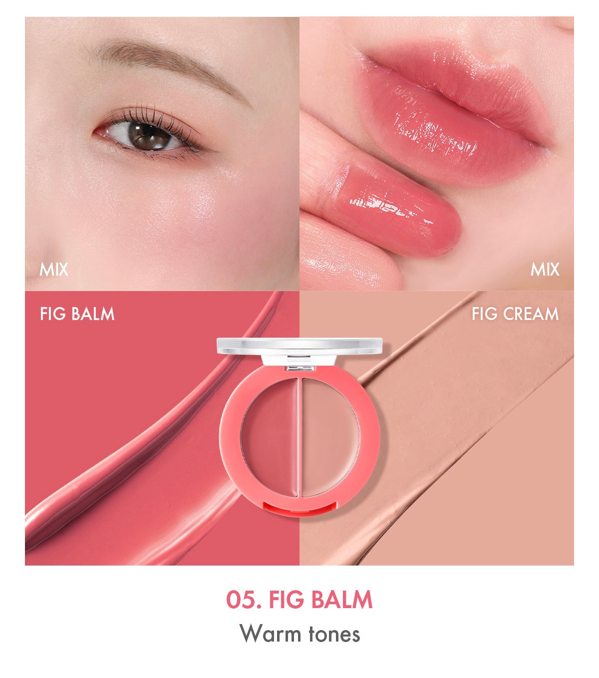 Lip & Cheek Healthy Balm 3g (5 Colors), AMUSE AMUSE Face Blush & Lipstick