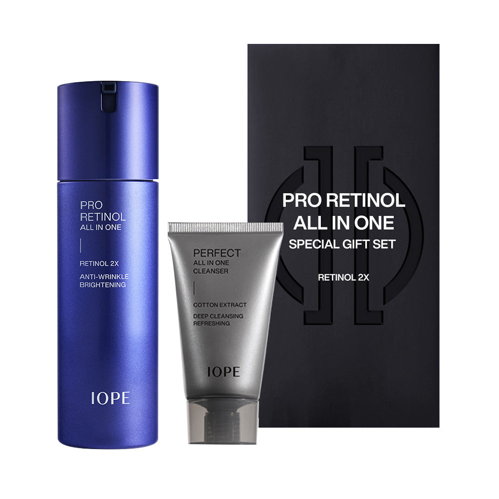 Men Pro Retinol All In One 120ml+Cleansing Foam, IOPE IOPE Skincare Set for Men