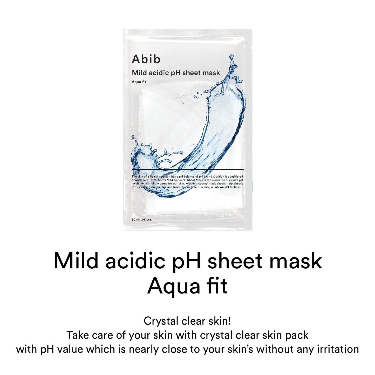 Mild Acidic pH Sheet Mask Aqua Fit 30ml X 10ea, Abib Abib Sheet Mask