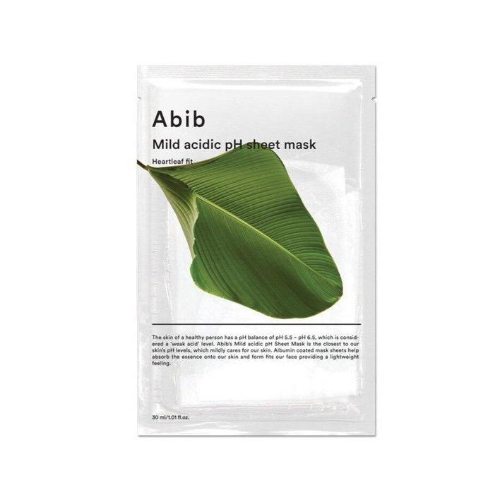 Mild Acidic pH Sheet Mask Heartleaf Fit 30ml X 10pcs, Abib Abib Sheet Mask