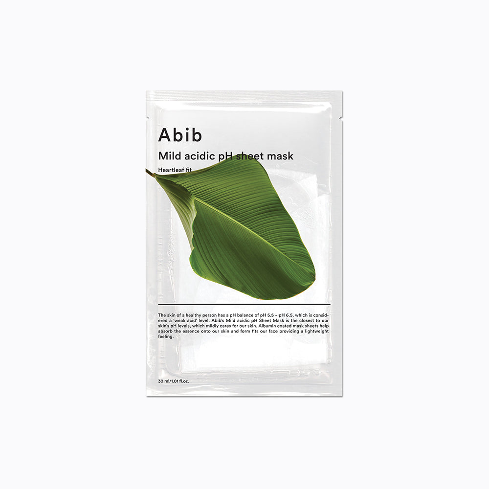 Mild acidic pH sheet mask Heartleaf fit 30ml, Abib Abib Sheet Mask