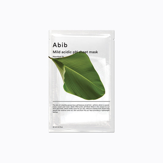 Mild acidic pH sheet mask Heartleaf fit 30ml, Abib Abib Sheet Mask