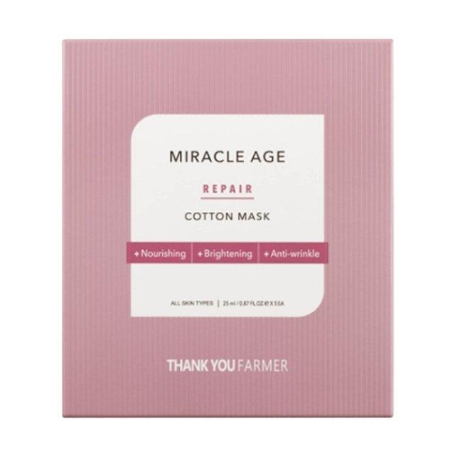 Miracle Age Repair Cotton Mask 25ml X 5ea, THANK YOU FARMER THANK YOU FARMER Sheet Mask