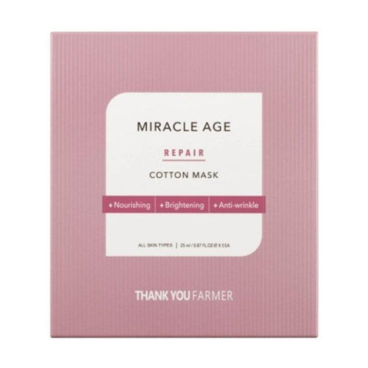 Miracle Age Repair Cotton Mask 25ml X 5ea, THANK YOU FARMER THANK YOU FARMER Sheet Mask