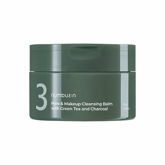 No.3 Pore & Makeup Cleansing Balm with Green Tea and Charcoal 85g, numbuzin numbuzin Cleansing Balm