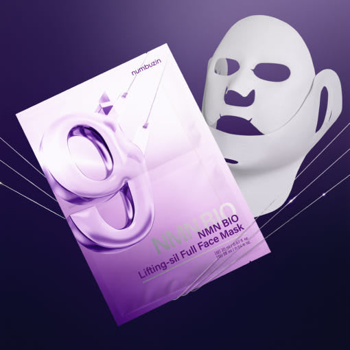 No.9 NMN BIO Lifting-sil Full Face Mask 4ea (Upper Sheet 20ml + Lower Sheet 28ml) (+Fabric Lifting Band), numbuzin numbuzin Jelly Sheet Mask