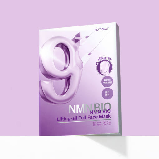 No.9 NMN BIO Lifting-sil Full Face Mask 4ea (Upper Sheet 20ml + Lower Sheet 28ml) (+Fabric Lifting Band), numbuzin numbuzin Jelly Sheet Mask