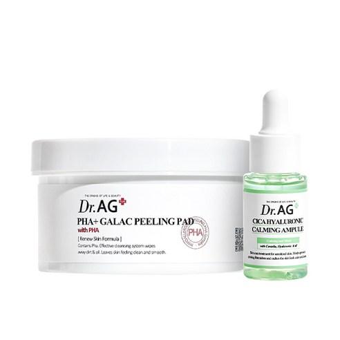 PHA+ Galac Peeling Pad 40p + Cica Hyaluronic Calming Ampoule 25ml SET, Dr.AG+ Dr.AG+ Skincare Set