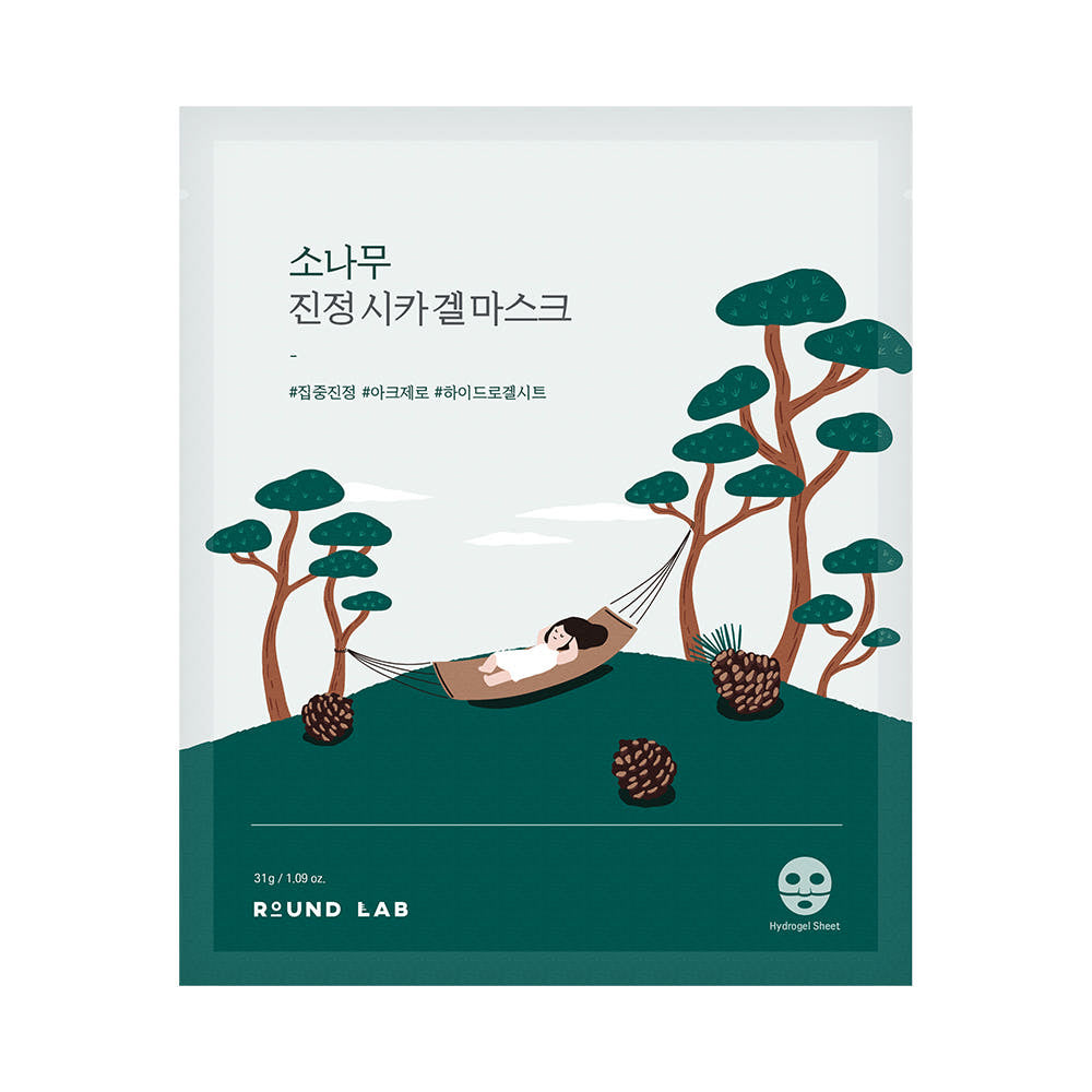 Pine Calming Cica Gel Mask 31g x 5ea, Round Lab Round Lab Sheet Mask