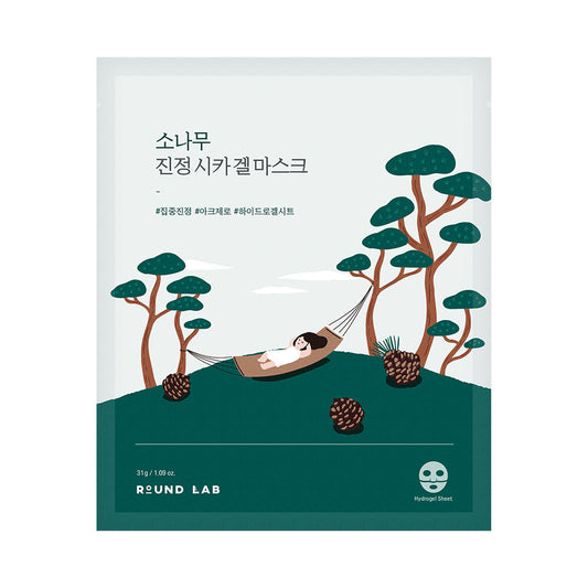 Pine Calming Cica Gel Mask 31g x 5ea, Round Lab Round Lab Sheet Mask