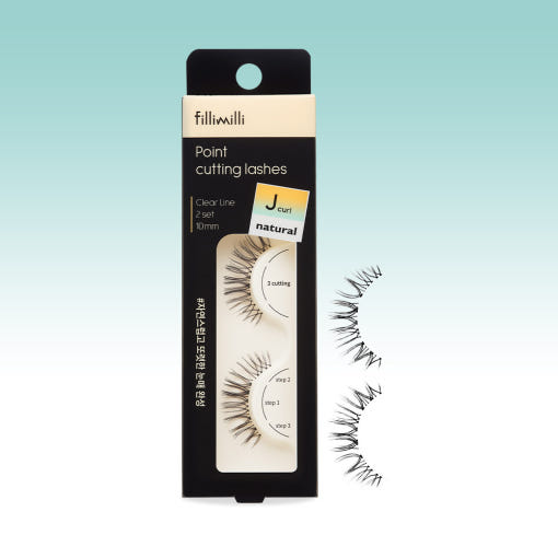 Point Cutting Lashes #NATURAL J CURL (10mm), Fillimilli