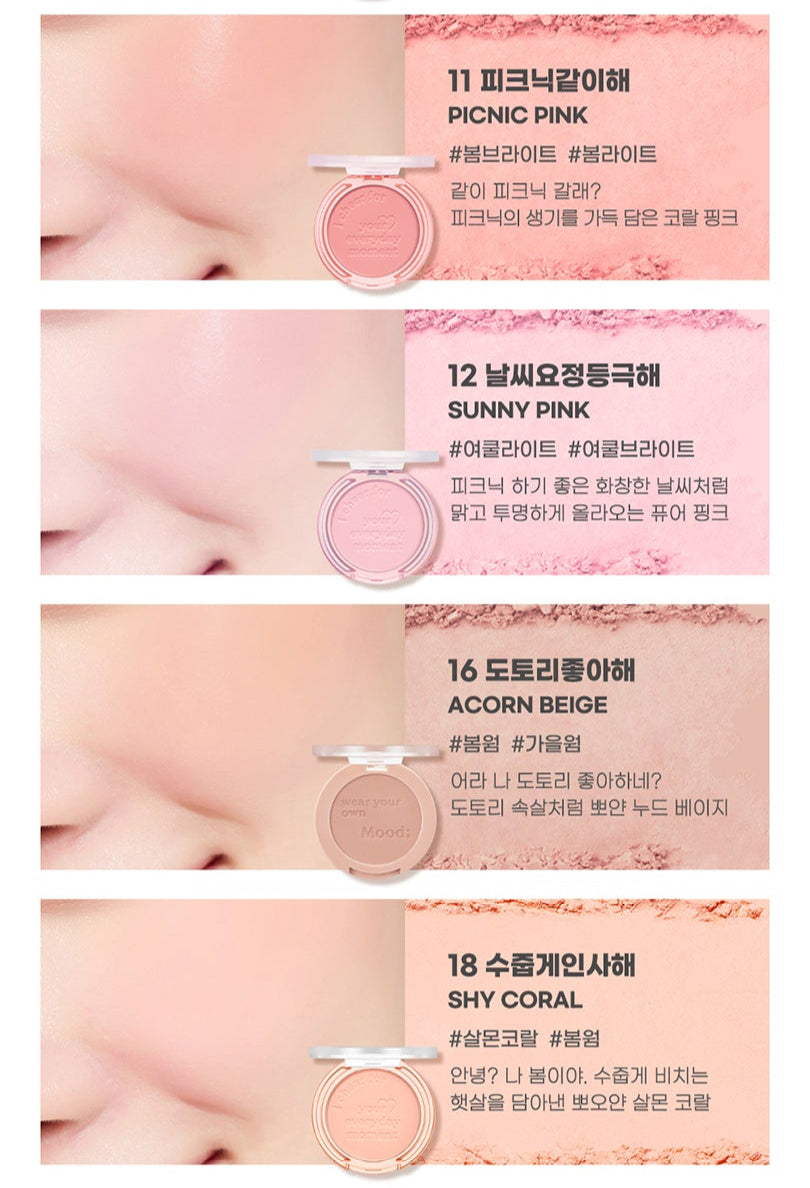Pure Blushed Sunshine Cheek 4.2g (#11~#27), peripera-4