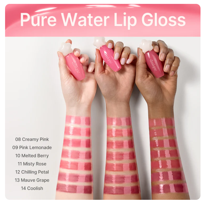 Pure Water Lip Gloss 2.6g (14colors), dasique dasique Lip Glosses