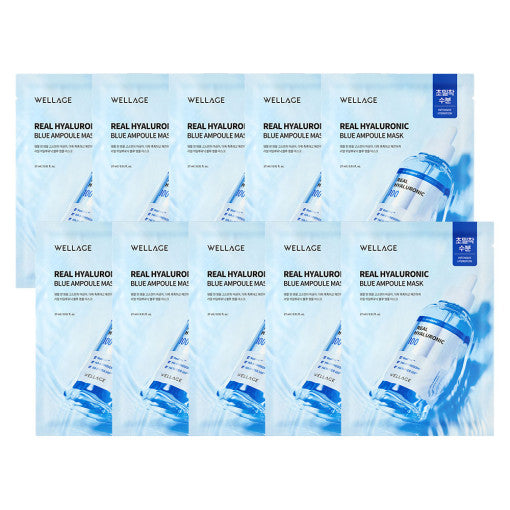 Real Hyaluronic Blue Ampoule Mask Sheet 27ml X 10P, WELLAGE WELLAGE Sheet Mask