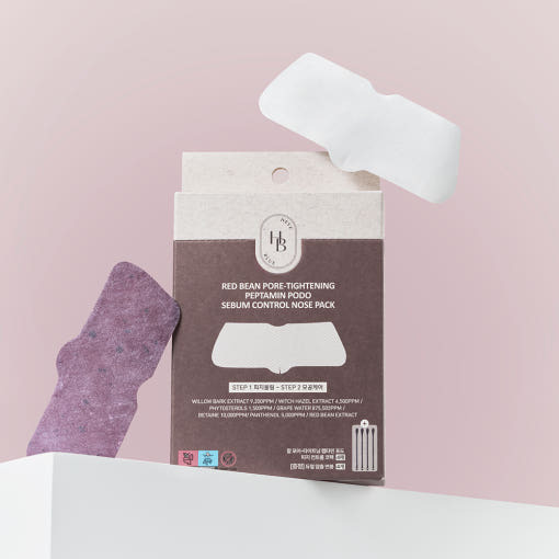 Red Bean Pore-Tightening Peptamin Podo Sebum Control Nose Pack (4sheets), HEVEBLUE