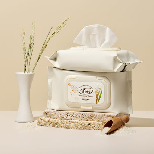 Rice Daily Brightening Cleansing Tissue 80ea/380ml, SKINFOOD SKINFOOD Cleansing Tissue