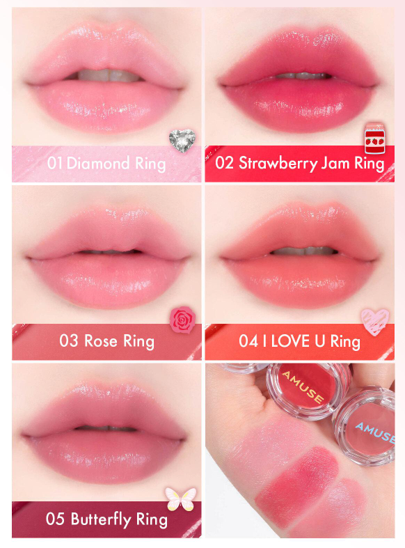 Ring Lip Balm 0.9g (5 Colors), AMUSE AMUSE Lip Balm
