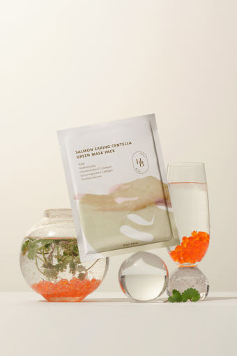 Salmon Caring Centella Green Mask Pack 25ml X 7ea, HEVEBLUE