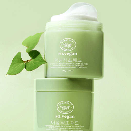 So Vegan Heartleaf Vinegar Blemish Calming Pads 70pads 135g, so natural so natural Toner Pad