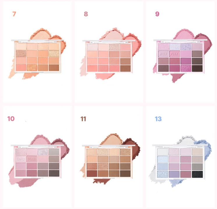 Soft Blurring Eye Palette 14g (17colors), WAKEMAKE WAKEMAKE Eye Palette