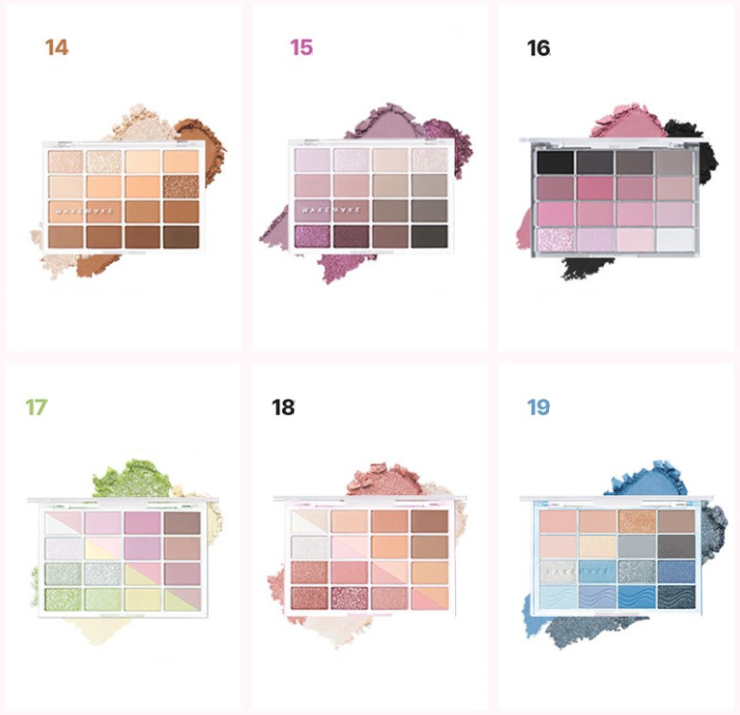 Soft Blurring Eye Palette 14g (17colors), WAKEMAKE WAKEMAKE Eye Palette