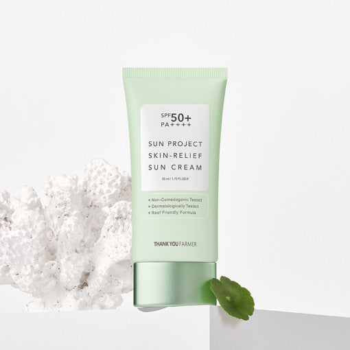 Sun Project Skin Relief Sun Cream SPF50+ PA++++ 50ml, THANK YOU FARMER THANK YOU FARMER Sun Cream