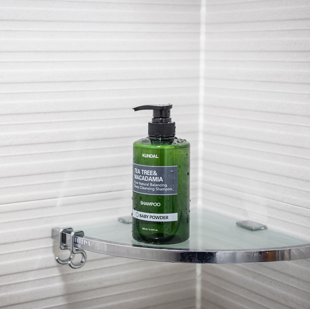 TEA TREE&MACADAMIA Pure Natural Balancing Deep Cleansing Shampoo 500ml #BABY POWDER, KUNDAL-1